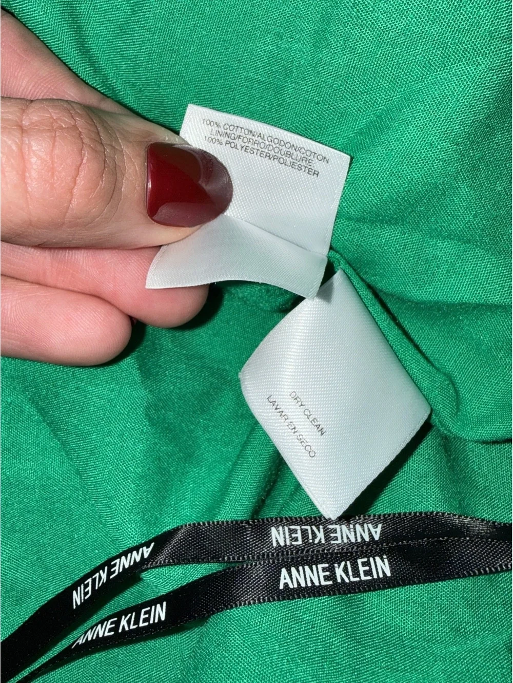 Anne Klein Green Eyelet Tiered Midi Dress Size S - Picture 5 of 7